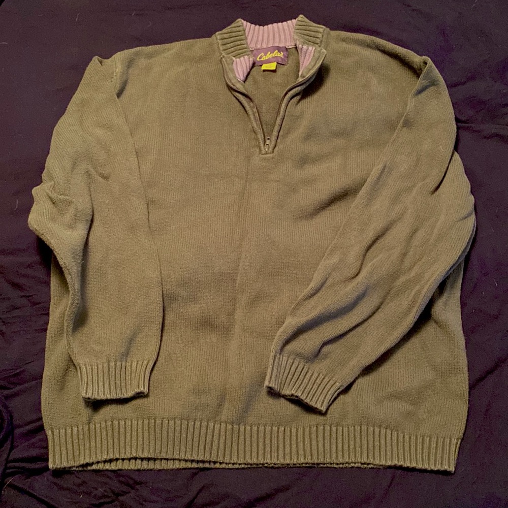 Mens Green Cabelas Sweater SzL